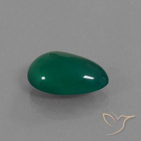 Agata Verde foresta naturale da 5.45 ct, Forma a pera, Traslucido