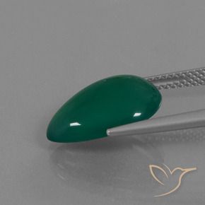 Agata Verde foresta naturale da 5.45 ct, Forma a pera, Traslucido