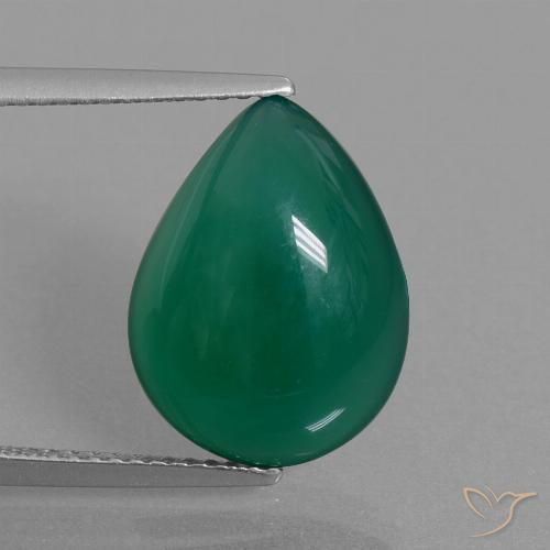 6.24ct Naturale Verde foresta Agata, Forma a pera, Traslucido