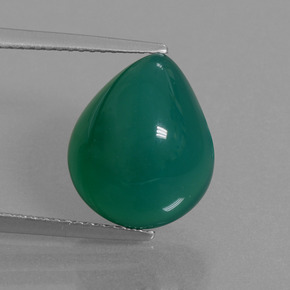 Agata naturale verde da 8,02 ct, taglio a pera, traslucido