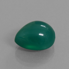 Agata naturale verde da 8,02 ct, taglio a pera, traslucido
