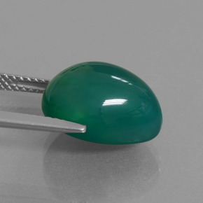 Agata naturale verde da 8,02 ct, taglio a pera, traslucido