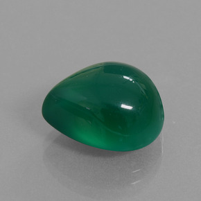 Agata naturale verde da 8,45 ct, taglio a pera, traslucido