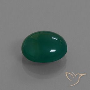 Agata Verde scuro medio naturale da 8.13 ct, Ovale, Traslucido