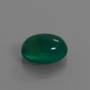 Agata naturale verde da 7,42 ct, taglio ovale, traslucido
