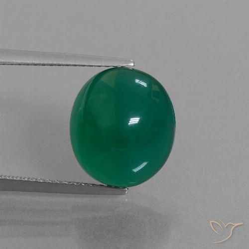 7.58ct Naturale Verde foresta Agata, Ovale, Traslucido