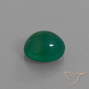 Agata Verde foresta naturale da 7.58 ct, Ovale, Traslucido