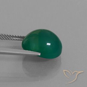 Agata Verde foresta naturale da 7.58 ct, Ovale, Traslucido