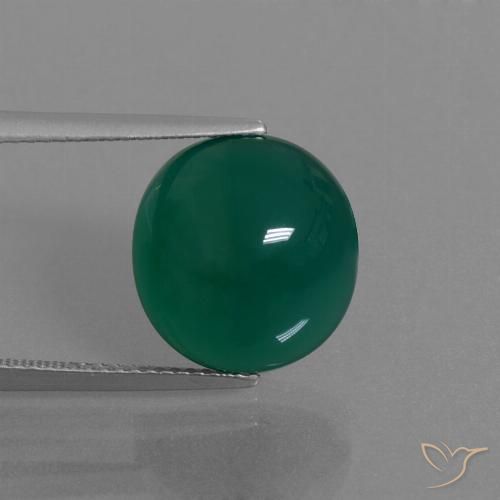 7.80ct Naturale Verde scuro medio Agata, Ovale, Traslucido