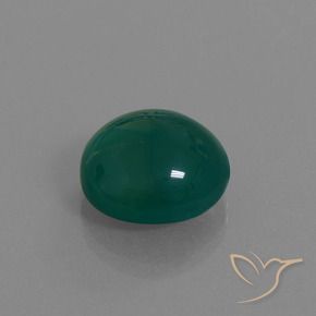 Agata Verde scuro medio naturale da 7.80 ct, Ovale, Traslucido