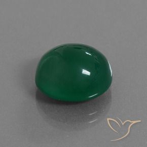 Agata Verde scuro medio naturale da 8.75 ct, Ovale, Traslucido