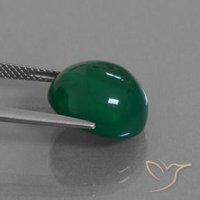 Agata Verde scuro medio naturale da 8.75 ct, Ovale, Traslucido