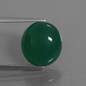 Agata naturale verde da 8,77 ct, taglio ovale, traslucido