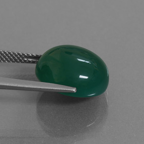 Agata naturale verde da 8,77 ct, taglio ovale, traslucido