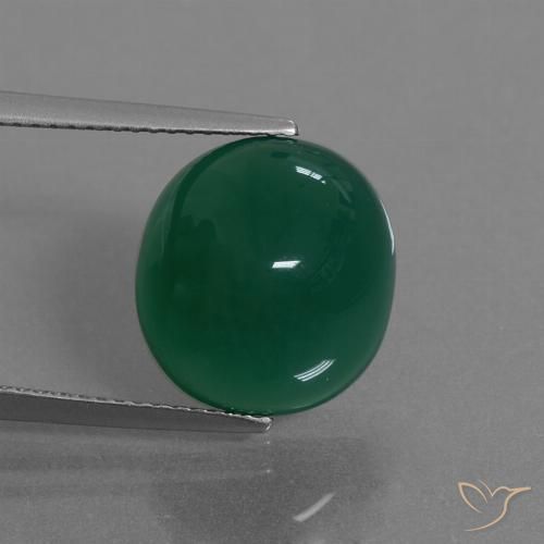 8.27ct Naturale Verde scuro medio Agata, Ovale, Traslucido