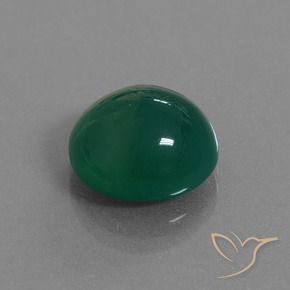 Agata Verde scuro medio naturale da 8.27 ct, Ovale, Traslucido