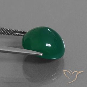 Agata Verde scuro medio naturale da 8.27 ct, Ovale, Traslucido