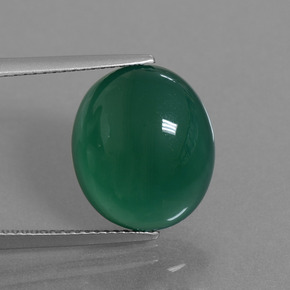 Agata naturale verde da 8,32 ct, taglio ovale, traslucido