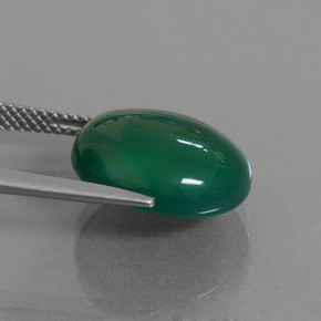 Agata naturale verde da 8,32 ct, taglio ovale, traslucido