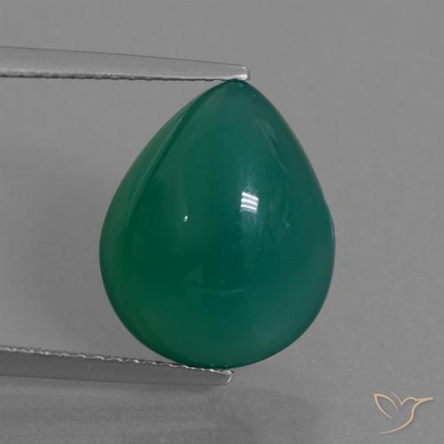 7.72ct Naturale Verde medio Agata, Forma a pera, Traslucido