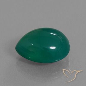 Agata Verde medio naturale da 7.72 ct, Forma a pera, Traslucido