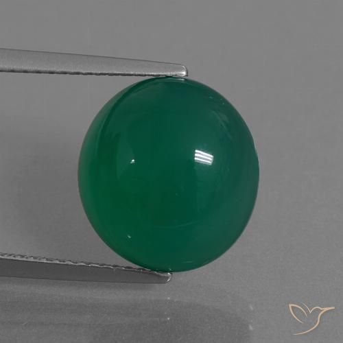 7.69ct Naturale Verde foresta Agata, Ovale, Traslucido