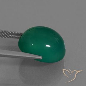 Agata Verde foresta naturale da 7.69 ct, Ovale, Traslucido