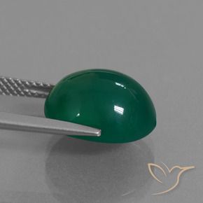 Agata Verde naturale da 7.27 ct, Ovale, Traslucido