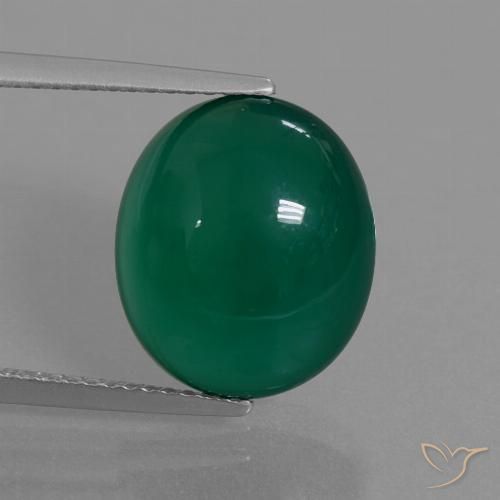 7.83ct Naturale Verde scuro medio Agata, Ovale, Traslucido