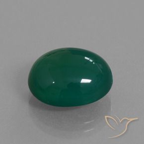 Agata Verde scuro medio naturale da 7.83 ct, Ovale, Traslucido