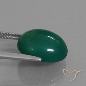 Agata Verde scuro medio naturale da 7.83 ct, Ovale, Traslucido
