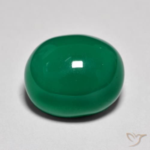 9.31ct Naturale Verde medio Agata, Ovale, Traslucido