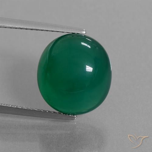 9.19ct Naturale Verde medio Agata, Ovale, Traslucido