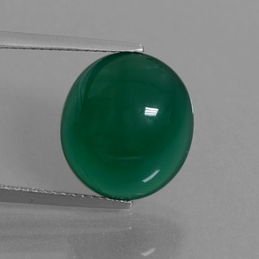 Agata Verde naturale da 9.18 ct, Taglio ovale, Traslucido