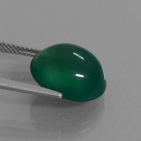 Agata Verde naturale da 9.18 ct, Taglio ovale, Traslucido