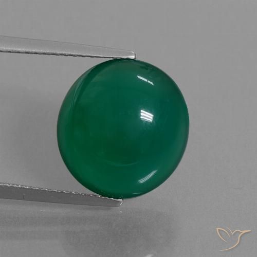 8.59ct Naturale Verde scuro medio Agata, Ovale, Traslucido