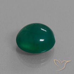 Agata Verde scuro medio naturale da 8.59 ct, Ovale, Traslucido