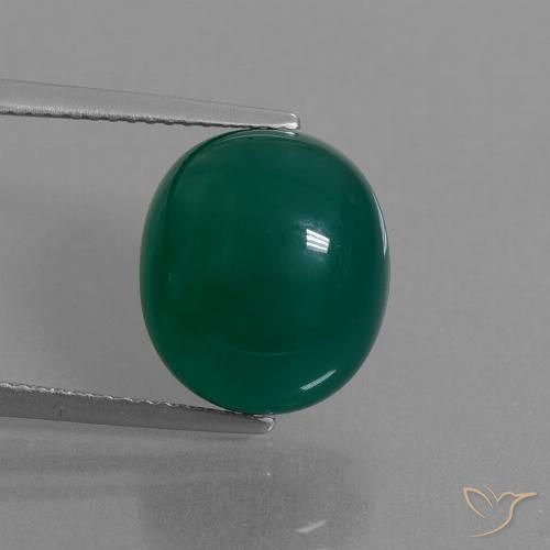 8.38ct Naturale Verde scuro medio Agata, Ovale, Traslucido