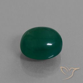 Agata Verde scuro medio naturale da 8.38 ct, Ovale, Traslucido