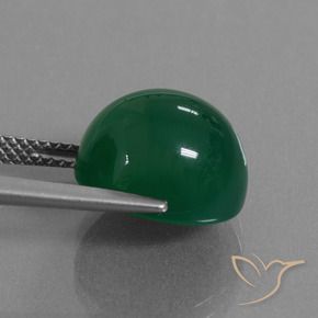 Agata Verde giallastro naturale da 8.78 ct, Ovale, Traslucido