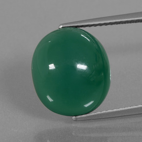 Agata naturale verde da 8,22 ct, taglio ovale, traslucido