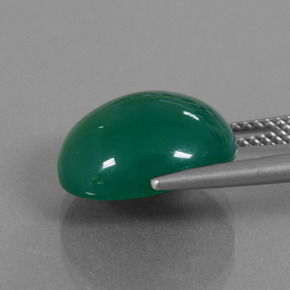 Agata naturale verde da 8,22 ct, taglio ovale, traslucido
