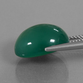 Agata naturale verde da 10,07 ct, taglio ovale, traslucido