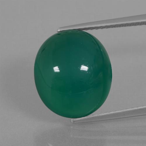 Agata naturale verde da 10,07 ct, taglio ovale, traslucido