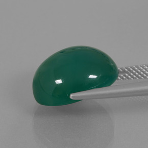 Agata naturale verde da 10,07 ct, taglio ovale, traslucido