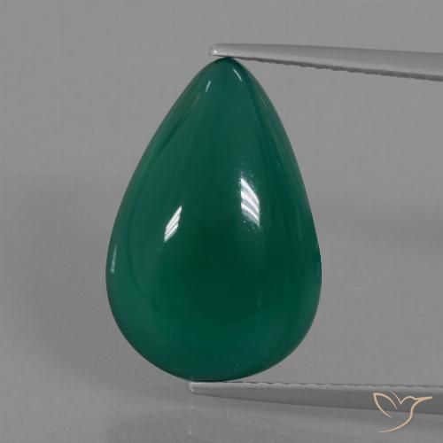 8.47ct Naturale Verde scuro medio Agata, Forma a pera, Traslucido