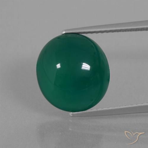 7.87ct Naturale Verde scuro medio Agata, Ovale, Traslucido
