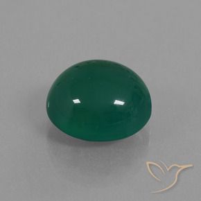 Agata Verde scuro medio naturale da 7.87 ct, Ovale, Traslucido