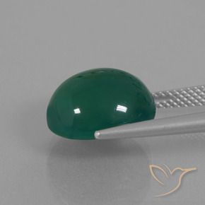 Agata Verde scuro medio naturale da 7.87 ct, Ovale, Traslucido