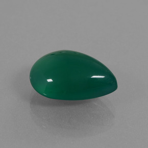 Agata naturale verde da 6,75 ct, taglio a pera, traslucido